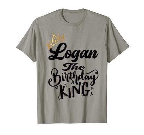 Logan The Birthday King - Camisa de cumpleaños para hombres, niños y adolescentes Camiseta