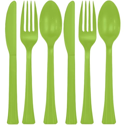 Assorted Kiwi Plastic Cutlery (Pack of 24) - Elegant, Durable & Disposable Party Supplies for Every Occasion