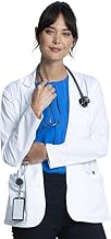ATOOTFUSION Women's Solid Lab Coat | Professional Medical Doctor Coat for Hospital, Clinic, & Laboratory Use (Size M, White)