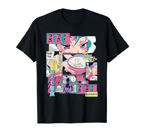 ラーメン ノスタルジック・ジャパン マンガ Tシャツ