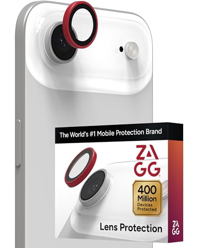 ZAGG iPhone Camera Lens Protector for iPhone Air - Red, Camera Ring, Maximum Impact & Scratch Protection, Anti-Reflective Technology, Smudge-Resistant, Precise Fit, Glass Elite