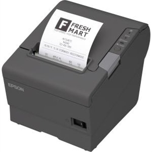 Epson TM-T88VI Thermal Receipt Printer, Black, Ethernet, USB & Parallel Interfaces, 10 ppm, 203 dpi, Monochrome, Simplex, Office