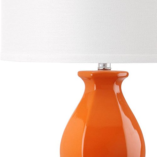 Lámpara de mesa Safavieh Juniper base naranja y pantalla blanca miniatura 3