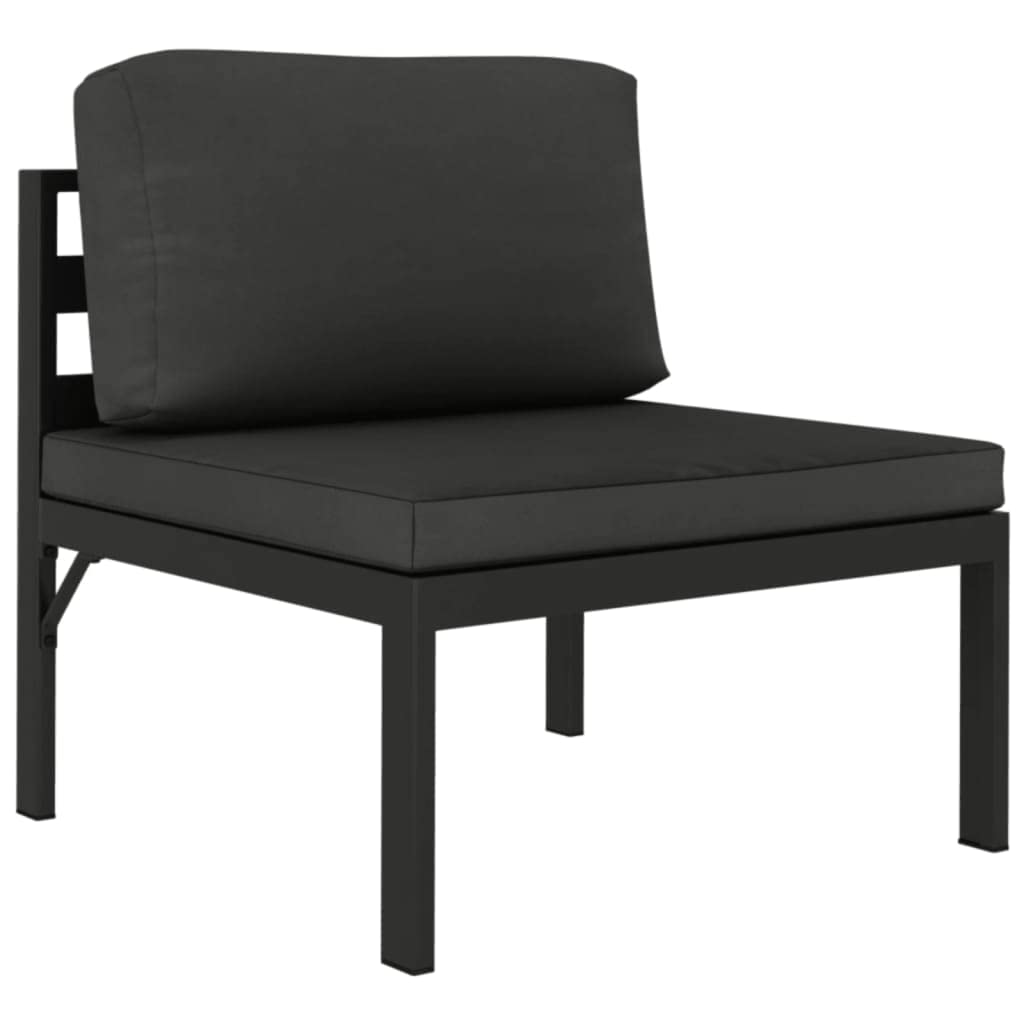 Juego de muebles de jardín de aluminio modular de 9 piezas, para jardín, terraza y balcón, incluye cojines de asiento y respaldo, color antracita