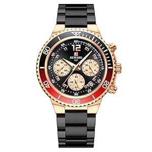 RORIOS Zakelijke herenhorloges waterdicht analoog kwartshorloge met roestvrijstalen brecelet chronograaf sporthorloge voor mannen