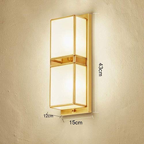 Applique murale pour couloir sombre luminaire laiton rectangulaire E14