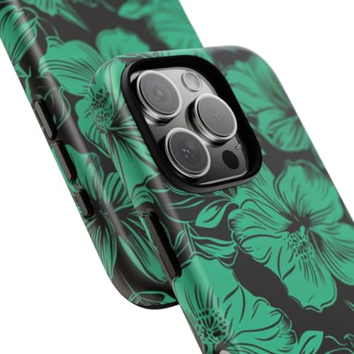 Coque iPhone 16 Pro fleur hawaïenne verte style été et vacances