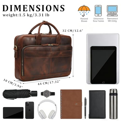 Bolso de cuero para portátil para hombre 15.6 pulgadas miniatura 3
