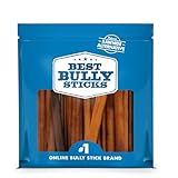 Best Bully Sticks 6 Inch Bully Sticks - 25 Count (Pack of 1) - Natural, Easily Digestible, 100% Grass-Fed, Grain and Rawhide Free