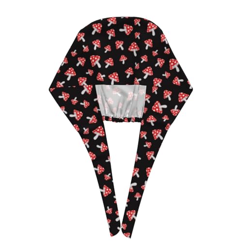 Image of Working Cap Scrub Cap with Sweatband Adjustable Unisex Women Tie Back Hat Nurse Surgical Caps