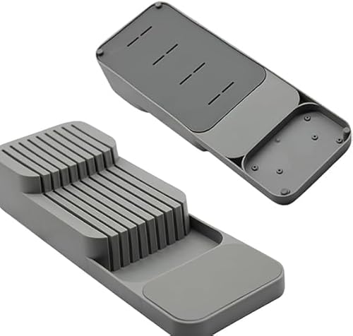 Organizador de Facas com Divisórias Porta Talheres Bandeja Organizadora de Gaveta Economiza Espaço S