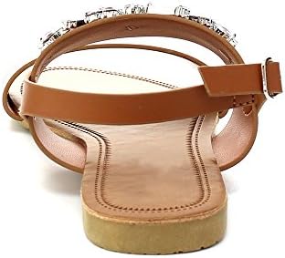 WestCoast Women's Shoe Floral Ankle Strap Flat Gladiator Sandals (8, tan-01) | Image 4