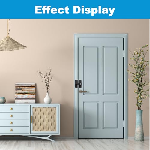 2 cerraduras de puerta corrediza negra de granero con pestillo abatible, cerradura de puerta de 90 grados y pestillo de puerta de jardín, cerradura de botón de giro de seguridad para puertas de madera - imagen 6