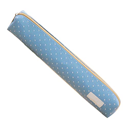 UKMOKE Candy Color Pencil Bag Cute Slim Small Pen Case Portable Zipper Stationery Bags for Teen Girl Boy Adults School Office Blue