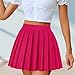 tagunop Women's Mini Pleated Skirts Y2k Skater Skirt Club Skirts for Women Sexy A-Line Uniform Tennis Skirt Fuchsia XS