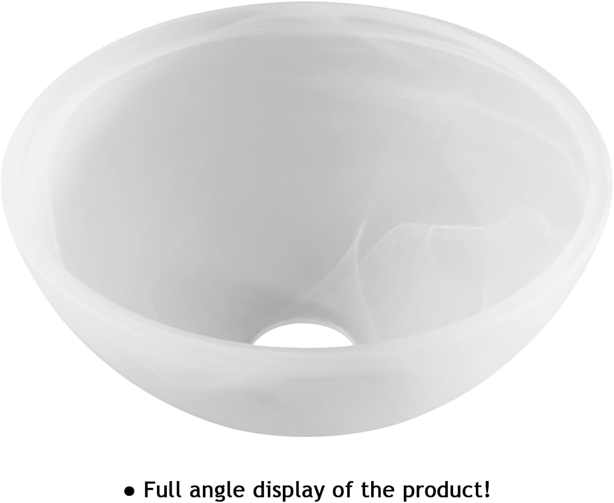 Alabaster White Style Replacement Glass Shade for Medium Base Socket Torchiere Lamp, ceiling fan light covers and Pendant, Floor Lamps,13-3/4" Diameter x 5-8/9" High