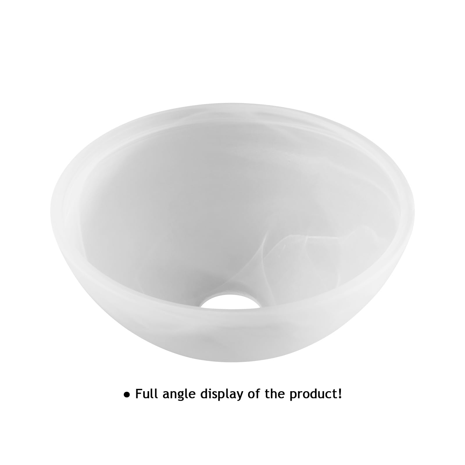 Abat-jour en verre blanc albâtre pour lampadaire, 34,8 cm de diamètre x 14,7 cm de haut