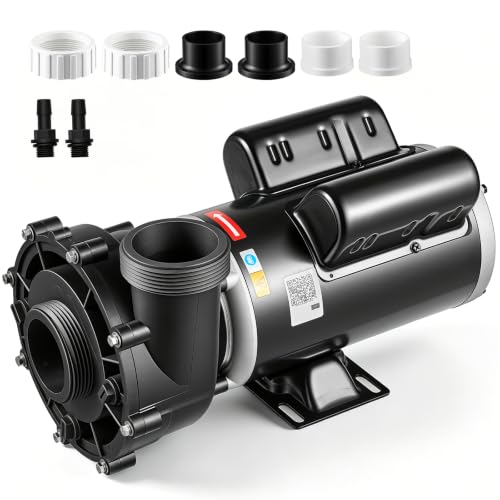 Image of VEVOR SPA Pump 3HP Hot Tub Pump 2 Speed 48 Frame with 1.5 inch & 2 inch Port, 230V, 190 GPM High Speed & 90 GPM Low Speed, 90 Rotational Interface, SPA Bath Water Circulation, Compatible with OEM Models