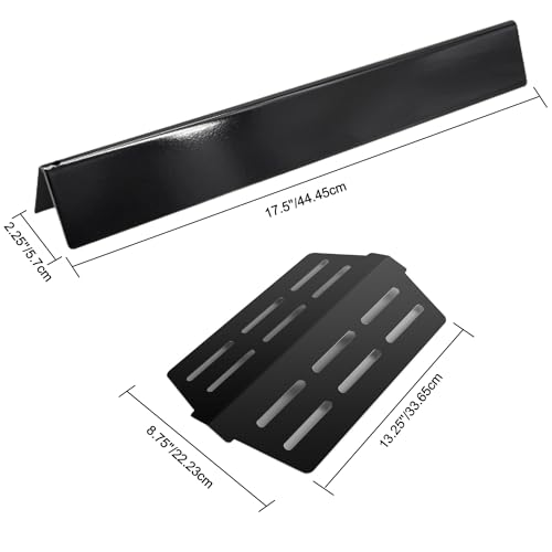7620 Hitzereflektor & 44,5CM Flavorizer Bar für Weber Genesis 300 Series,Brennerabdeckung für Weber Genesis E/S/EP 310 320 330 mit vorderen Frontknöpfen,Wärmeabweiser Ersatzteil 7621 65505 62756