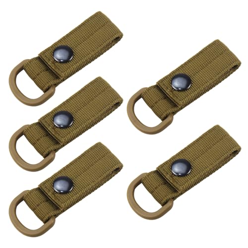 Hxyxbnhno 5 Pieces Webbing Attachment Strap with D-Rings for Backpack Carabiner Loop Nylon Strap Key Holder with D-Rings