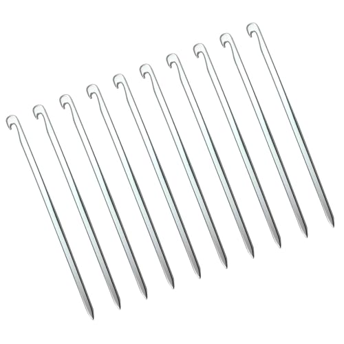 Set of 10 Aluminum Alloy Ground Stakes Enhancing Stability Awnings Pegs Tent Rock Pegs for Tent Canopies Setups Quick Install Anchors