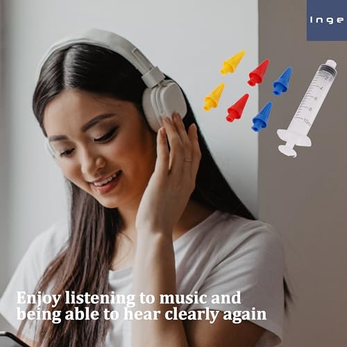 Inge Ear Wax Removal Syringe Kit | Professional Ear Syringe Kit for Removing Ear Wax | Safe Ear Wax Removal for Blocked Ear Cleaning | Includes 6 x Quad Stream Colour Coded Tips - Image 4