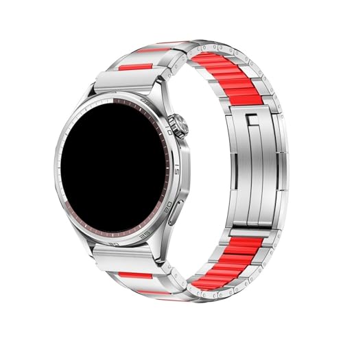 [PLYYQZM] 22mm�X�e�����X�| + ���o�[�o���h,�ɍ��� Hua wei Watch 5 GT6 GT5 Pro GT4 46mm Ultimate 2 �����u���X���b�g�ɓK�p(10# titanium red,For GT6 GT5 Pro 4