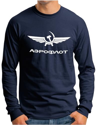 T-shirt Aeroflot manches longues homme cadeau vintage nostalgie URSS