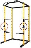 BalanceFrom Multi-Function Adjustable Power Cage with J-Hooks, Safety Straps and Optional LAT Pulldown Attachment and Cable Crossover, J-Hooks Only, Pair - Image 6