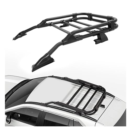 HECASA Roof Rack Basket Compatible with 2019-2024 Toyota RAV4 Extra Cross Bar Rail Rooftop Cargo Luggage Carrier