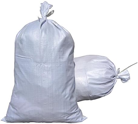 MTB Sand Bags 14"x26", Empty White Woven Polypropylene w/Ties, UV Protection, 10Pack (Also Sold In 50Pack / 100Pack. 17"x27" / 18"x30" Available)