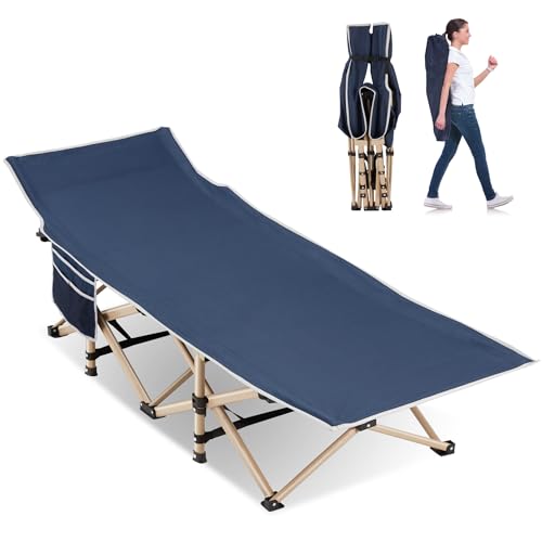 Folding-Camping-Cot-for-Sleeping-Portable-Cots-for-Adults-Heavy-Duty-Cot-Bed-550LBSMax-Load-Extra-Wider-Cots-with-Large-Pocket-for-Outdoor-Office-BeachBlue