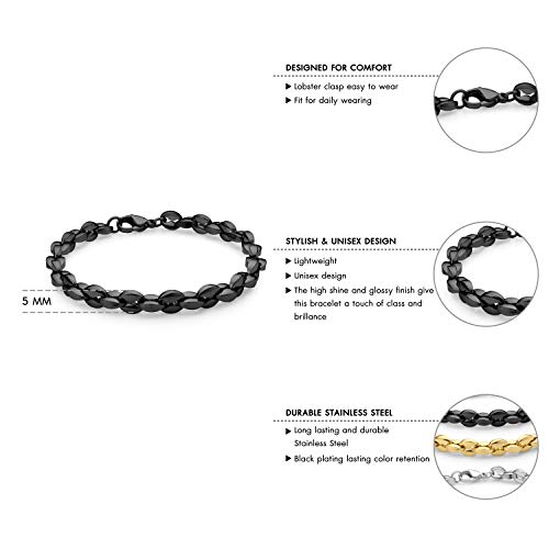 Pulsera Unisex 555Jewelry Acero Inoxidable Café miniatura 6