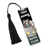 Funny Bookmarks for Men, Cute Metal Bookmark for Trash Readers, Funny Gifts for Women, Reading Accessories for Men, Raccoon Book Club Gifts for Book Lovers Bookworm, Birthday Christmas Gifts for Teens