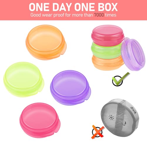 Image of 4 Pcs Mini Pill Organizer Small Pill Box Cute Portable Pill Case for Pocket Purse Travel Storage Containers Earplug Case Medicine Dispenser Vitamin Holder (Pink+Orange+Green+Purple)