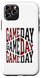 Installation facile Coque pour iPhone 11 Pro Game Day Noir Rouge School Spirit Football Baseball Sports