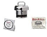 hawkins set di 3 valvole di sicurezza in acciaio inossidabile argentato, gomma e alluminio, con fischietto di tenuta hawkins a10-09, b10-10 h10-20 per pentole a pressione classic/contura e 2-3 l