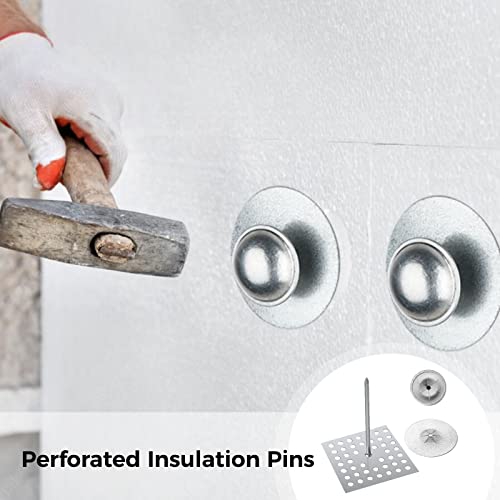 150 Pieces Perforated Insulation Pins 2-1/2 Inch, 1.5 Inch Self Locking Washers Round, 7/8 Inch Aluminum Insulation Hangers Insulation Dome Cap Washers For Wall And Ceiling (50Set/150Pieces) (150Pcs) #TOP1