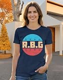 Ascrazy RBG Shirts for Women Ruth Bader Ginsburg T-Shirt Human Right Tee Female Power Equality Tops Blue