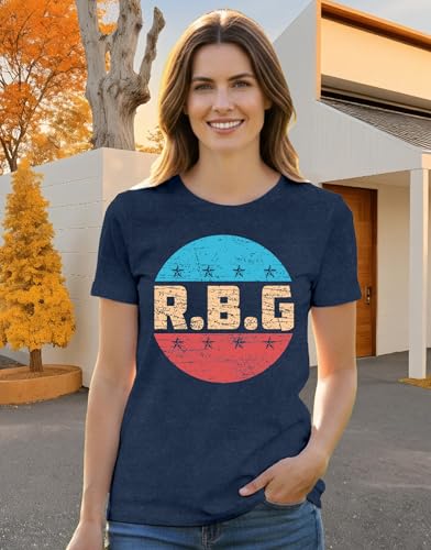 Ascrazy RBG Shirts for Women Ruth Bader Ginsburg T-Shirt Human Right Tee Female Power Equality Tops Blue