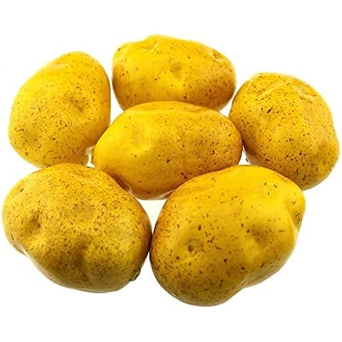 Ulalaza 6PCS Realistic Artificial Fake Vegetables Lifelike Simulation Decorative Foam Food Imitation Potatoes Set Faux Veggies for Home Kitchen Party Decor Cover