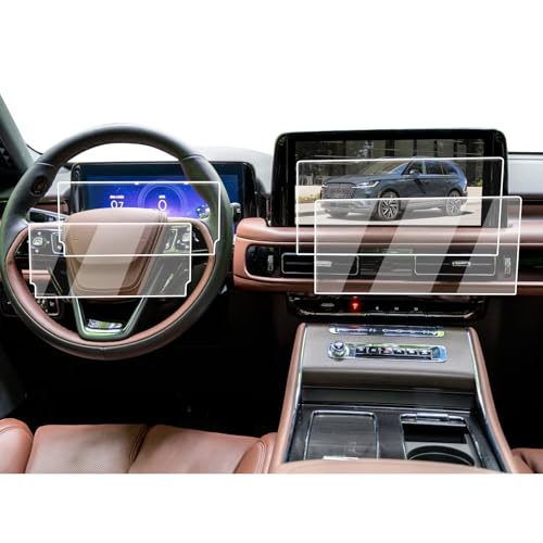 ECOZEN 2026 Lincoln Aviator Screen Protector - 12.4-Inch Instrument+13.2-Inch Navigation Screen - 4 Pcs Nano Film For 2025-2026 Aviator(Premiere/Reserve/Black Label) Accessories Anti Fingerprints