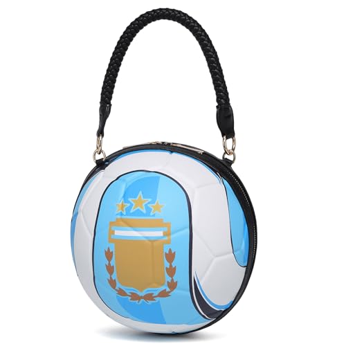 Image of Women Unique Novelty Football Purse, Ball Shaped Handbag Crossbody Shoulder Bag | Rugby