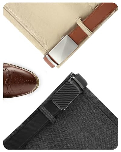 Image of CHAOREN Mens Belt Leather Ratchet Belt 2 Pack - Customizable Fit, Effortless Style (35mm)