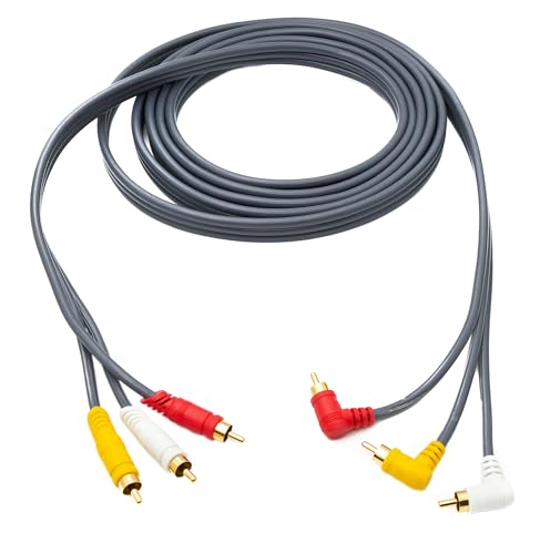 System-S RCA RCA Cable 3m Male to Male 3AV Component Angle Adapter Black