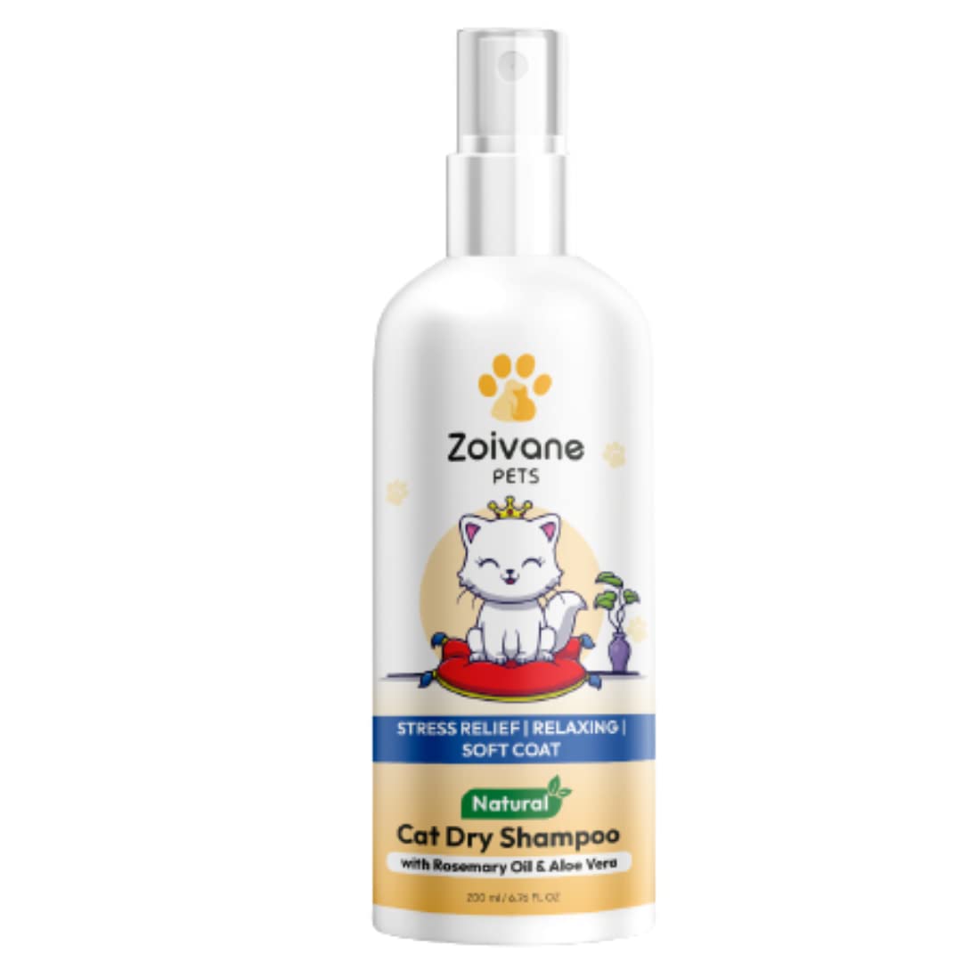 ZOIVANE Cat Dry Shampoo 200ml Extra White 5 in 1 Cat Shampoo with