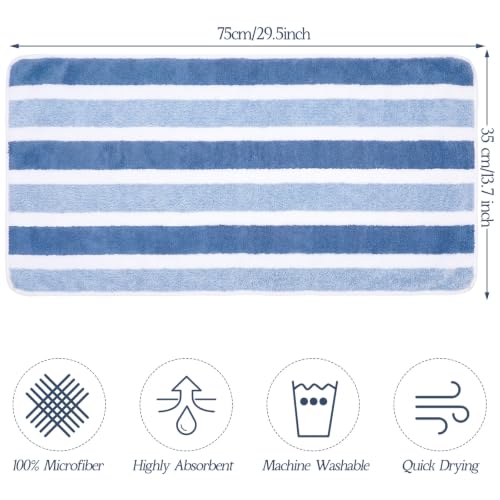 Image of Shimeyao 40 Pack Bleach Proof Towels Microfiber Absorbent Resistant Hair Hand Towels Bulk Quick Dry for Barber Gym Spa Shaving (Blue Stripe,14 x 29 Inch)