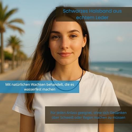 Lola & Gala Lederkette für Damen und Herren | Echtes Glattleder | Lederband mit Verschluss aus Edelstahl, Einfache und Sichere Befestigung aus Edelstahl | Schwarze Kordel von 3 mm für Anhänger…