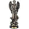 Pacific Giftware Archangel St. Gabriel with Sacred Scroll Saint of Messenger from God Black Base with Brass Name Plate Bronze-Finished Religious Figurine 8.25 H