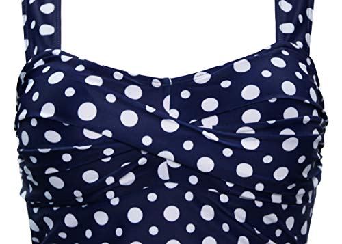 Tankinis Polka Dot Floral Shaping Body 1 Piece Swimwear Womens Support Swimsuits Blue Dotted M